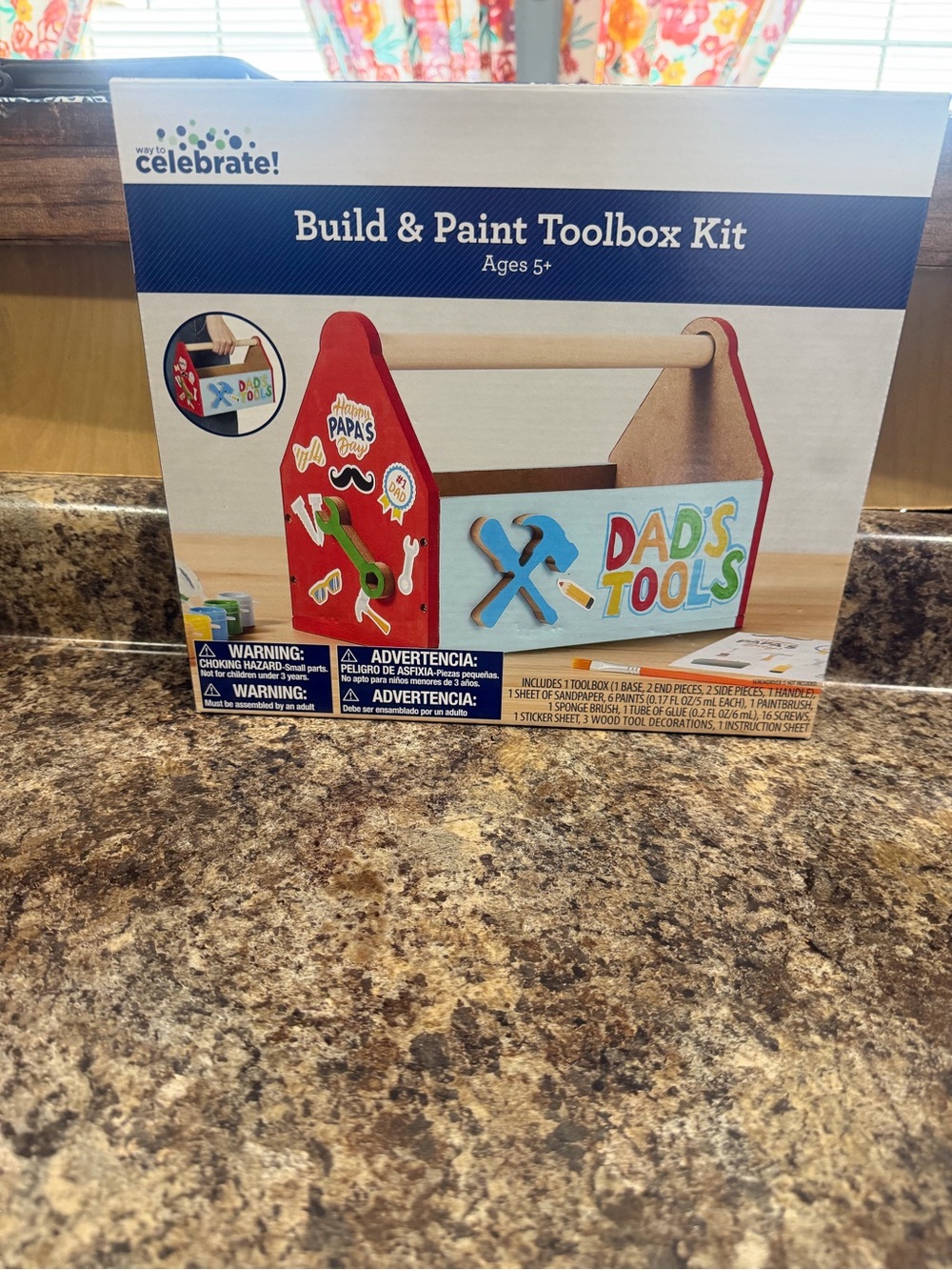 Build & Paint Toolbox Kit for Kids - Red & Blue